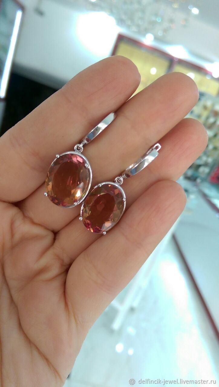 Серьги из серебра с султанитом Классика . Серьги в России – купить на ...