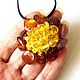 Amber Flower Pendant Natural Amber Pendant. Pendant. BalticAmberJewelryRu Tatyana. My Livemaster. Фото №4