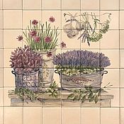 Для дома и интерьера ручной работы. Ярмарка Мастеров - ручная работа Tiles and tiles: Apron for the kitchen Lavender and Provence. Handmade.
