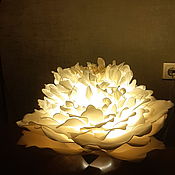 Для дома и интерьера handmade. Livemaster - original item White Peony lamp night light. Handmade.