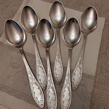 Сувениры и подарки ручной работы. Ярмарка Мастеров - ручная работа Столовые ложки. Мельхиор. Набор 6 шт.. Handmade.
