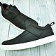 Men's sneakers made of genuine calfskin, in black. Training shoes. SHOES&BAGS. Online shopping on My Livemaster.  Фото №2