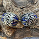  Крупные посеребренные марокканские с синей эмалью. Бусины. Королёк 2 (koroleck2). Ярмарка Мастеров.  Фото №4