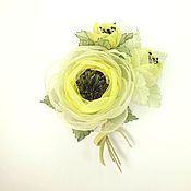 Украшения handmade. Livemaster - original item Handmade brooch with fabric flowers, Morning Roses, Bouquet. Handmade.