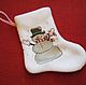 Christmas boot 'Snegovichok'. Gift wrap. Home&Decor. Online shopping on My Livemaster.  Фото №2
