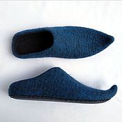 Felted Slippers Blue