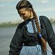 Платье  с клетчатой кокеткой еще. Платья. СЛАВный стиль от Заряны и Анны. Ярмарка Мастеров.  Фото №5