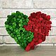 Сердце из стабилизированного мха двухцветное 30*35 см, Подарки на 14 февраля, Белгород,  Фото №1