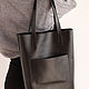 Order Women's leather shopper bag black (black leather bag). migotobags. Livemaster. . Classic Bag Фото №3