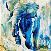 Картины и панно handmade. Livemaster - original item Blue elephant. Interior series. Handmade.