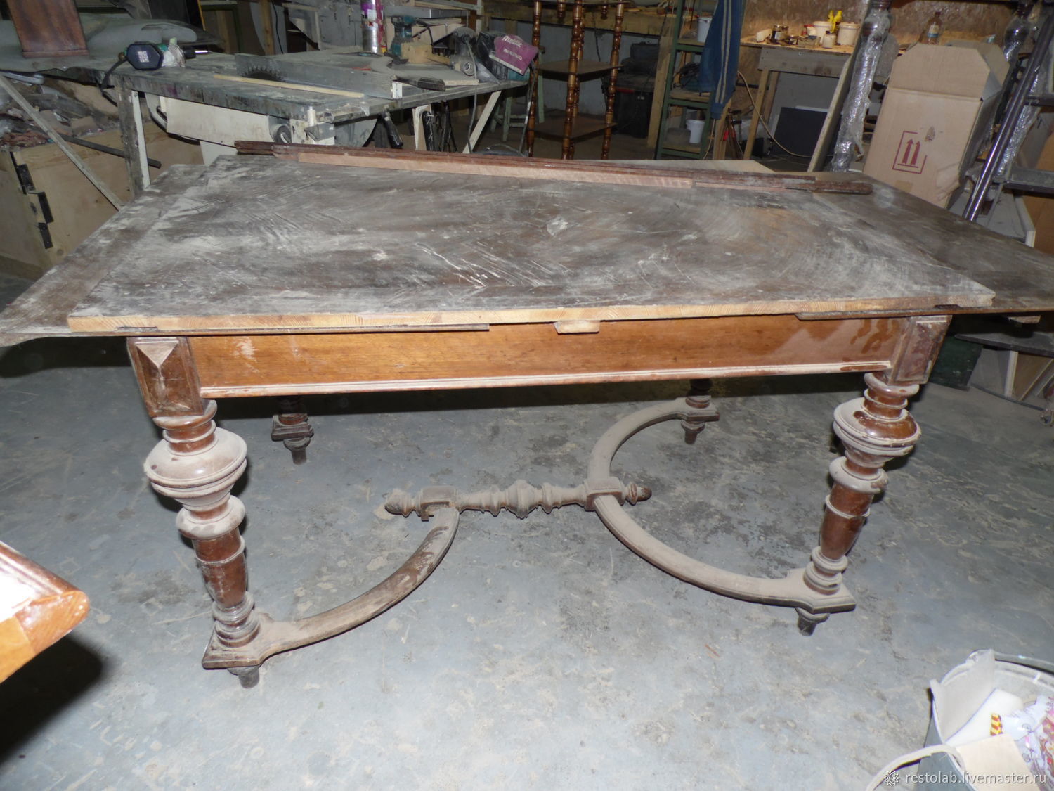 реставрация старого раскладного стола