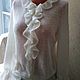 Order Knitted blouse with ruffle 'Olesya' handmade. hand knitting from Galina Akhmedova. Livemaster. . Sweater Jackets Фото №3