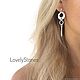 Stud earrings long geometric silver gift girl. Stud earrings. LovelyStones. Online shopping on My Livemaster.  Фото №2
