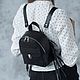 Backpack leather female 'Honey' (Black), Backpacks, Yaroslavl,  Фото №1