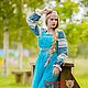 Order Linen circular turquoise sundress. Slavyanskie uzory. Livemaster. . Folk dresses Фото №3