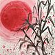 Watercolor painting Japanese motifs sun and bamboo 'Far away' 27h39 cm. Pictures. Larisa Shemyakina Chuvstvo pozitiva (chuvstvo-pozitiva). Ярмарка Мастеров.  Фото №4