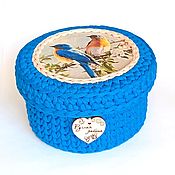Для дома и интерьера handmade. Livemaster - original item Basket with lid knitted knitted 
