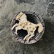Украшения handmade. Livemaster - original item Wide Silver Horse Ring. Silver, Gold. Handmade.