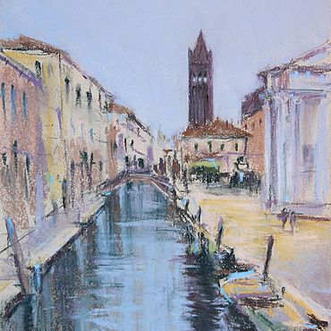 Картины и панно ручной работы. Ярмарка Мастеров - ручная работа Rio de san Barnaba Картина сухой пастелью. Handmade.