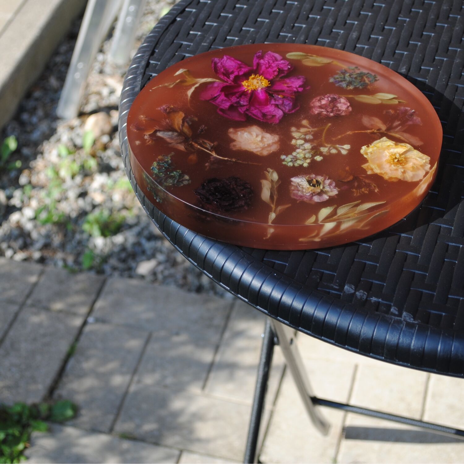 Поднос из эпоксидной смолы с цветами в интернет-магазине на Ярмарке ...