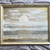 Картины и панно handmade. Livemaster - original item Painting sea sun and sky in a frame“Between heaven and earth