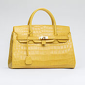 Сумки и аксессуары handmade. Livemaster - original item Women`s crocodile leather bag in yellow. Handmade.