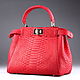 Red women's bag made of genuine python leather IMP0572R. Classic Bag. CrocShop. Online shopping on My Livemaster.  Фото №2