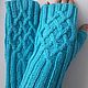 Knitted mittens Fun turquoise. Mitts. HOBBIMANIYA. My Livemaster. Фото №6