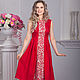 Dress linen red maiden, Dresses, Omsk,  Фото №1
