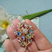 Винтаж handmade. Livemaster - original item Beautiful crystal brooch. Handmade.