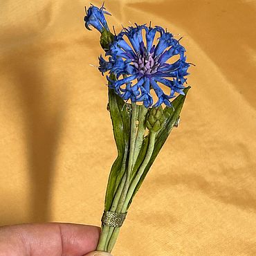 Украшения ручной работы. Ярмарка Мастеров - ручная работа Брошь Василёк. Handmade.