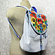 Backpack denim Women's backpack Blue backpack with embroidery Poppies. Backpacks. Modern and vintage embroidery. My Livemaster. Фото №6