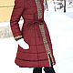 Burgundy coat with hood, warm winter coat, women's long coat. Down jackets. Lara (EnigmaStyle). My Livemaster. Фото №5