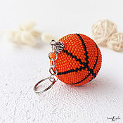 Сувениры и подарки handmade. Livemaster - original item A basketball is a beaded keychain. Handmade.