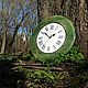 Настенные часы зеленые Малахит 40 см бесшумные, Часы классические, Москва,  Фото №1