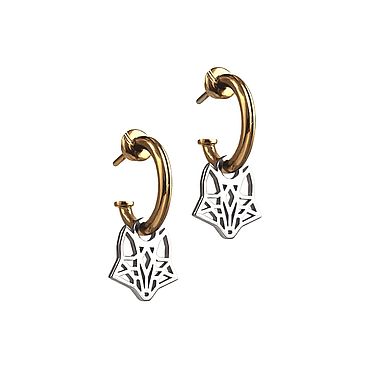 Украшения ручной работы. Ярмарка Мастеров - ручная работа Серьги Лиса | Серебро и позолота | Коллекция Geometry. Handmade.