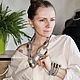Order Knitted Linen Chain Necklace. TETstudio. Ecostyle.. Livemaster. . Necklace Фото №3