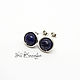 Order Silver stud earrings with lapis lazuli 'Night sky' 925 silver. Author studio Kamelya - Polina. Livemaster. . Stud earrings Фото №3