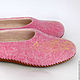 Order Felted Slippers womens pink. tolkovalenki. Livemaster. . Slippers Фото №3