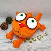 Куклы и игрушки handmade. Livemaster - original item Soft toy plush red cat babaika, scared cat. Handmade.