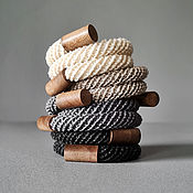 Украшения handmade. Livemaster - original item A set of linen knitted bracelets. Handmade.