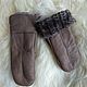 Women's leather mittens on sheepskin, Mittens, Moscow,  Фото №1