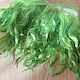 Mohair tress (green, herbal) (Hair for dolls), Doll hair, Kamyshin,  Фото №1