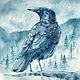 Watercolor 'Over the sleeping forest' Raven, Pictures, Ekaterinburg,  Фото №1
