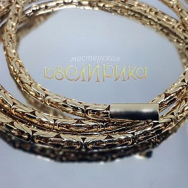 ручной работы. Ярмарка Мастеров - ручная работа Цепь Византийское Плетение Лимонное Золото 585 пробы. Handmade.