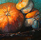 Oil painting ' Red pumpkin turquoise'. Pictures. Zhanne Shepetova. My Livemaster. Фото №4