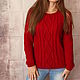 Джемпер вишневый  70% мериносовая шерсть. Джемперы. Теплый мир     (knit.tm). Ярмарка Мастеров.  Фото №4