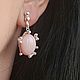 Серьги с розовым опалом. Серьги классические. Newstylejewelry. Ярмарка Мастеров.  Фото №4