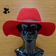 Elegant wide-brimmed hat of felt with a soft brim. Red. Hats1. Mishan (mishan). Online shopping on My Livemaster.  Фото №2