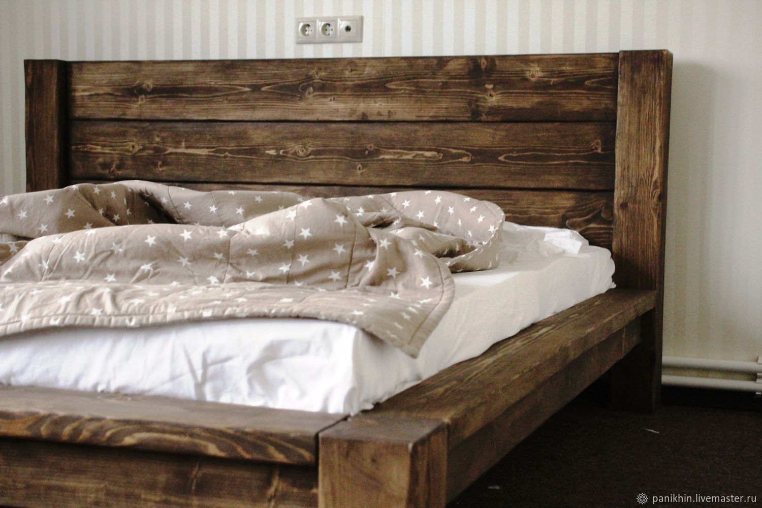 кровать двуспальная из массива дерева своими руками